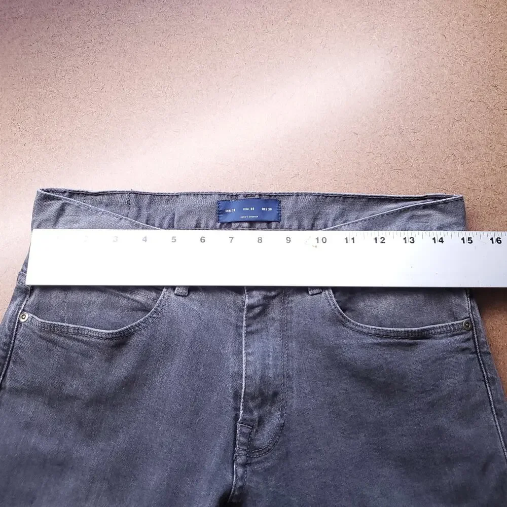 Zara Man Slim Straight Jeans Men 30 Gray Stretch Minimalist Streetwear Modern